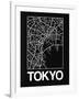 Black Map of Tokyo-NaxArt-Framed Art Print