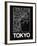 Black Map of Tokyo-NaxArt-Framed Art Print