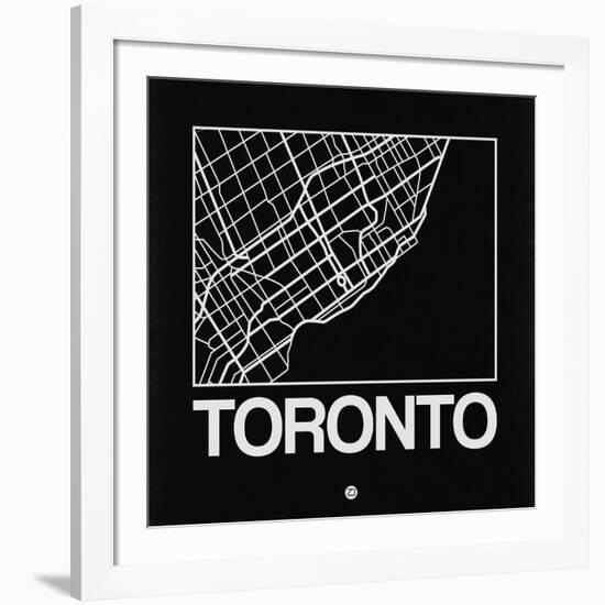 Black Map of Toronto-NaxArt-Framed Art Print