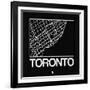 Black Map of Toronto-NaxArt-Framed Art Print