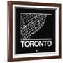 Black Map of Toronto-NaxArt-Framed Art Print