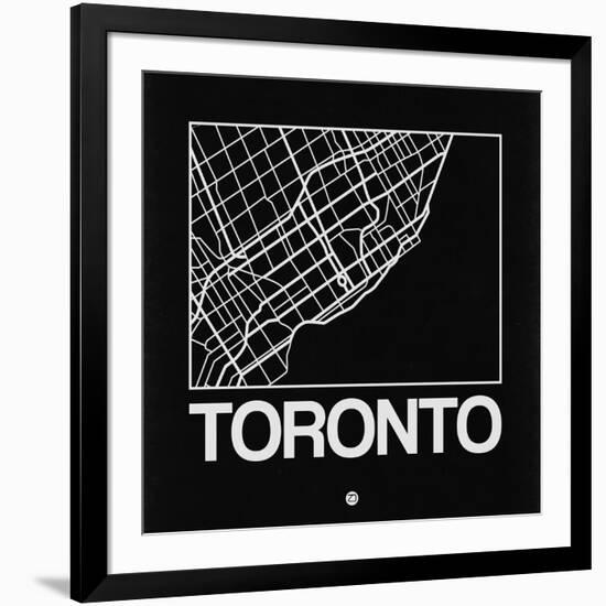 Black Map of Toronto-NaxArt-Framed Art Print