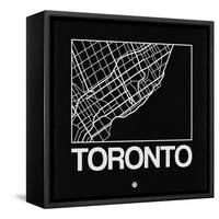 Black Map of Toronto-NaxArt-Framed Stretched Canvas