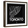 Black Map of Toronto-NaxArt-Framed Art Print