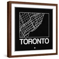 Black Map of Toronto-NaxArt-Framed Art Print