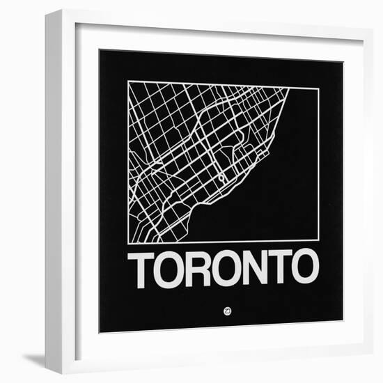 Black Map of Toronto-NaxArt-Framed Art Print