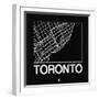 Black Map of Toronto-NaxArt-Framed Art Print