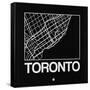 Black Map of Toronto-NaxArt-Framed Stretched Canvas