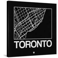 Black Map of Toronto-NaxArt-Stretched Canvas