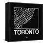 Black Map of Toronto-NaxArt-Framed Stretched Canvas