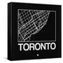 Black Map of Toronto-NaxArt-Framed Stretched Canvas