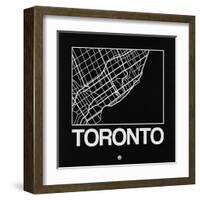 Black Map of Toronto-NaxArt-Framed Art Print