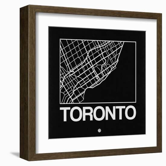 Black Map of Toronto-NaxArt-Framed Art Print