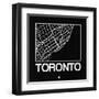 Black Map of Toronto-NaxArt-Framed Art Print