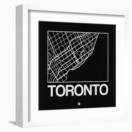 Black Map of Toronto-NaxArt-Framed Art Print