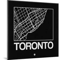 Black Map of Toronto-NaxArt-Mounted Art Print