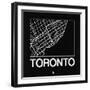 Black Map of Toronto-NaxArt-Framed Premium Giclee Print
