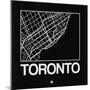 Black Map of Toronto-NaxArt-Mounted Premium Giclee Print