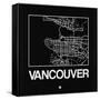 Black Map of Vancouver-NaxArt-Framed Stretched Canvas