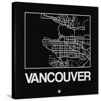 Black Map of Vancouver-NaxArt-Stretched Canvas