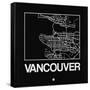 Black Map of Vancouver-NaxArt-Framed Stretched Canvas