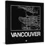 Black Map of Vancouver-NaxArt-Stretched Canvas