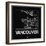 Black Map of Vancouver-NaxArt-Framed Art Print