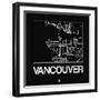 Black Map of Vancouver-NaxArt-Framed Art Print