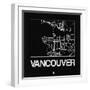 Black Map of Vancouver-NaxArt-Framed Art Print