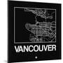 Black Map of Vancouver-NaxArt-Mounted Art Print