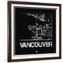 Black Map of Vancouver-NaxArt-Framed Art Print