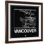 Black Map of Vancouver-NaxArt-Framed Art Print