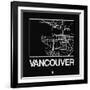 Black Map of Vancouver-NaxArt-Framed Art Print