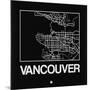 Black Map of Vancouver-NaxArt-Mounted Art Print