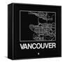 Black Map of Vancouver-NaxArt-Framed Stretched Canvas