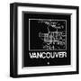 Black Map of Vancouver-NaxArt-Framed Art Print