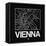 Black Map of Vienna-NaxArt-Framed Stretched Canvas