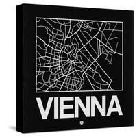 Black Map of Vienna-NaxArt-Stretched Canvas