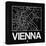 Black Map of Vienna-NaxArt-Stretched Canvas