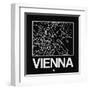 Black Map of Vienna-NaxArt-Framed Art Print