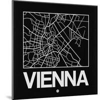 Black Map of Vienna-NaxArt-Mounted Art Print