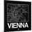 Black Map of Vienna-NaxArt-Mounted Art Print