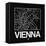 Black Map of Vienna-NaxArt-Framed Stretched Canvas