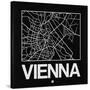 Black Map of Vienna-NaxArt-Stretched Canvas