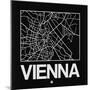 Black Map of Vienna-NaxArt-Mounted Premium Giclee Print