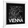 Black Map of Vienna-NaxArt-Framed Art Print