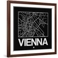 Black Map of Vienna-NaxArt-Framed Art Print