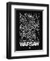 Black Map of Warsaw-NaxArt-Framed Art Print