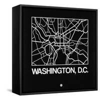 Black Map of Washington, D.C.-NaxArt-Framed Stretched Canvas