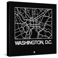 Black Map of Washington, D.C.-NaxArt-Stretched Canvas